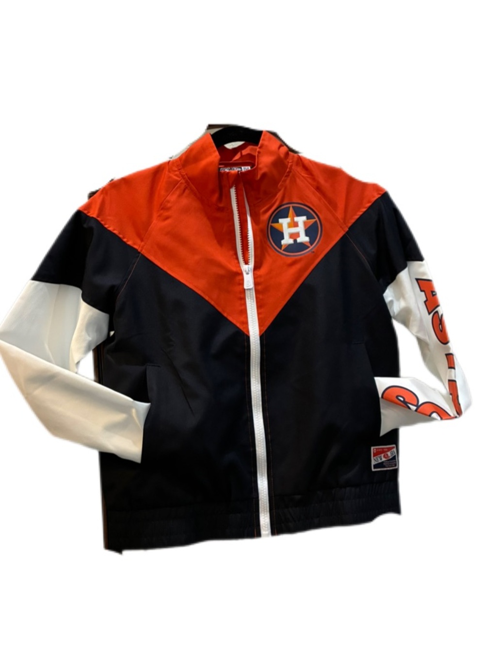New Era Orange and Navy Zip-Up Jacket with Team Patch